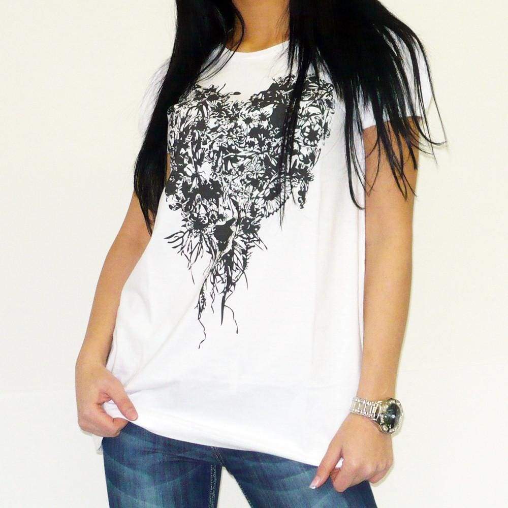 Womens Tunic One In The City Jungle-Heart Short-Sleeve Tunic 00271