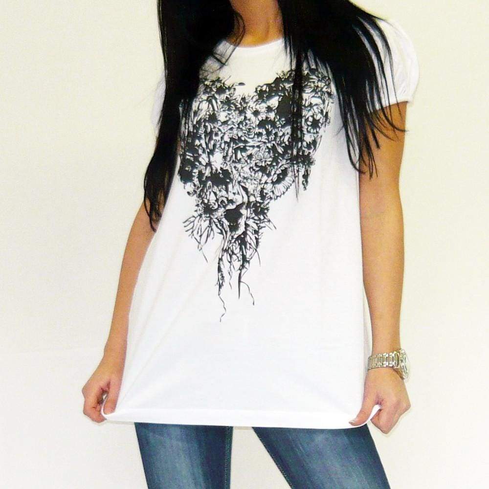 Womens Tunic One In The City Jungle-Heart Short-Sleeve Tunic 00271