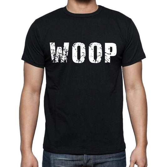 Woop Mens Short Sleeve Round Neck T-Shirt 4 Letters Black - Casual