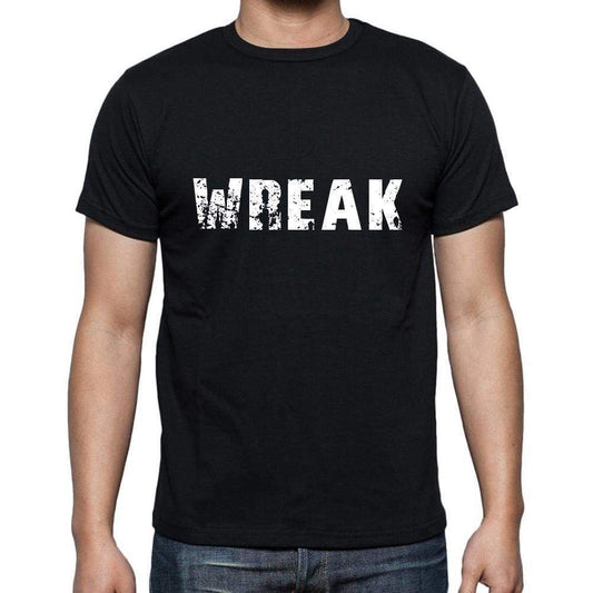 wreak Men's Short Sleeve Round Neck T-shirt , 5 letters Black , word 00006 - Ultrabasic