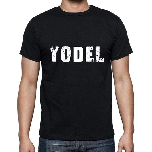Yodel Mens Short Sleeve Round Neck T-Shirt 5 Letters Black Word 00006 - Casual