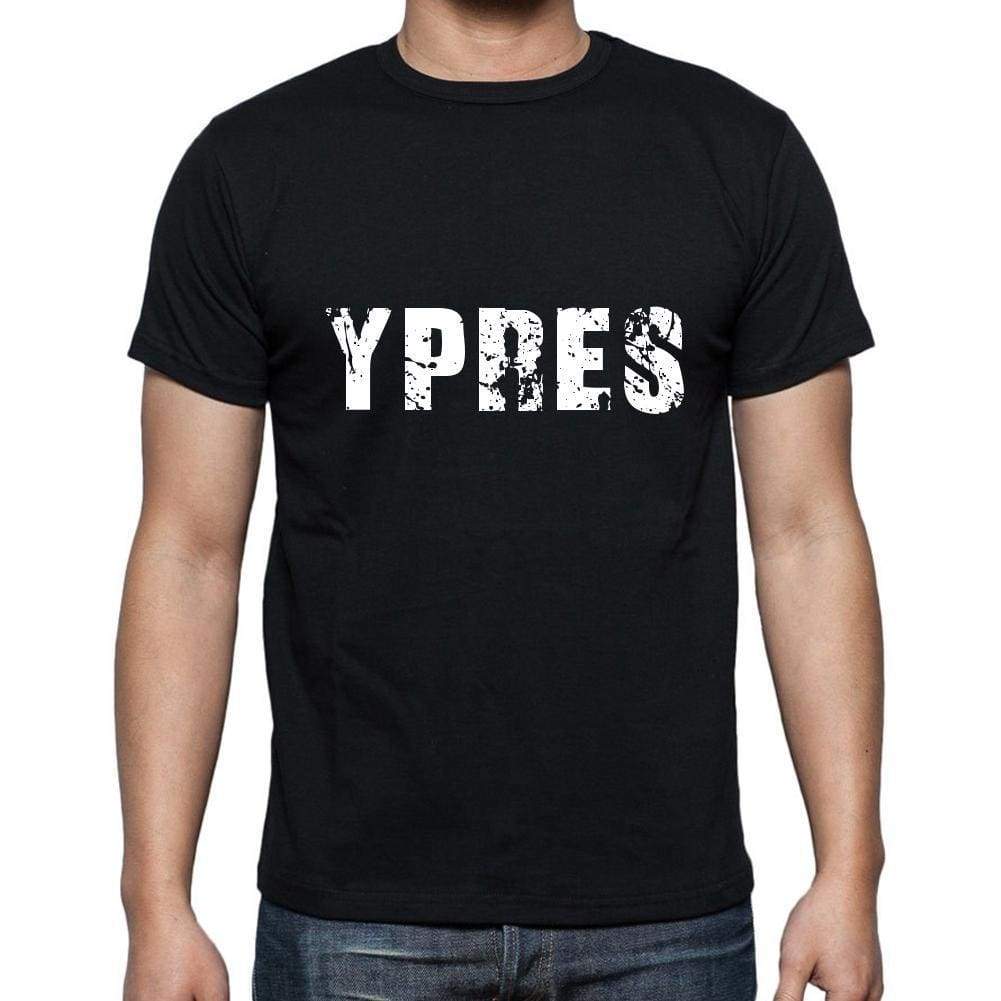 ypres Men's Short Sleeve Round Neck T-shirt , 5 letters Black , word 00006 - Ultrabasic